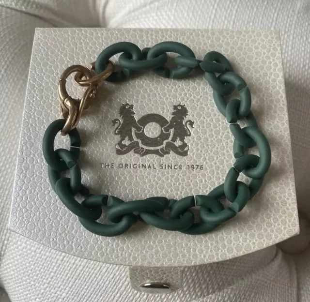 Genuine X BY TROLLBEADS 20 DARK GREEN/BLACK LINKS & BRONZE LOCK & LINK