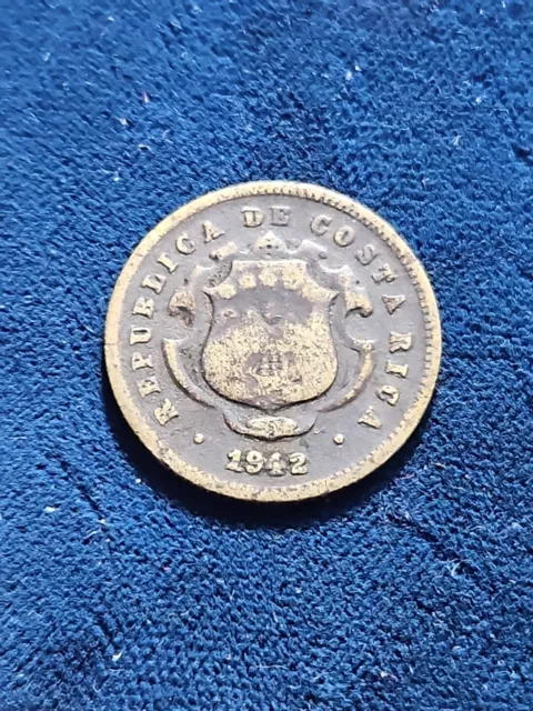 Costa Rica - 10 centimos 1942 Scarce. KM.#180