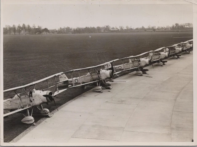 Vickers Vildebeest Iv Line Up Original Vintage Press Photo Raf Royal Air Force