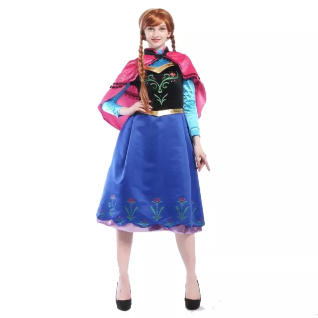 Costume Anna Frozen da principessa per adulti vestito completo carnevale cosplay