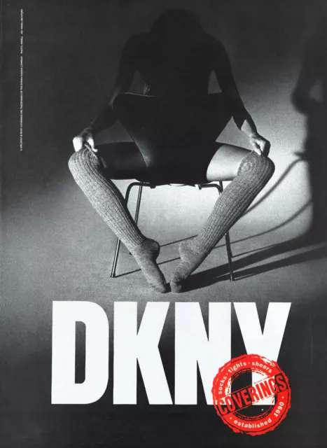 1990 DONNA KARAN DKNY hosiery pantyhose coverings 1-page MAGAZINE AD $9 ...