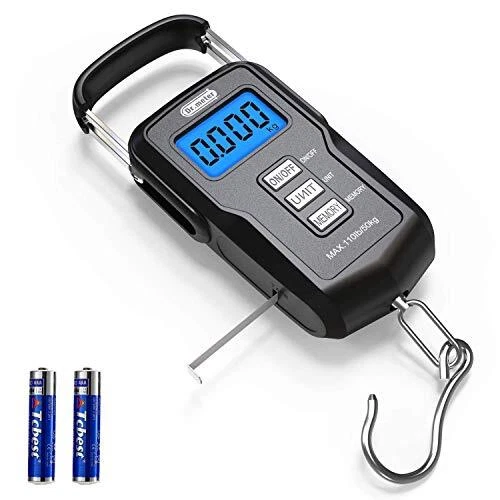 [Upgraded]FS01 Fishing Scale,  110lb/50kg Digital Hanging Scale with Storage