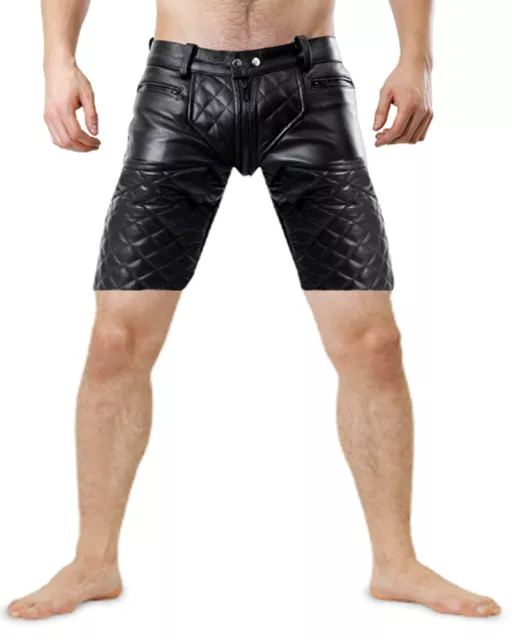 Bockle® 5 GAY-ZIP - Shorts Lederhose Leder pants durchgehender Reißverschluss