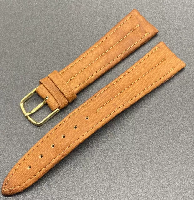 Vintage 18mm Suede Tan Color Genuine Leather Watch Strap, SN201