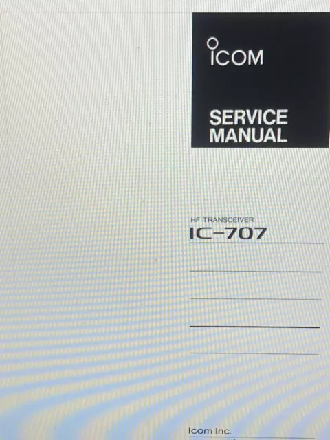 Icom Ic-707 Hf Transceiver Service Manual Digital