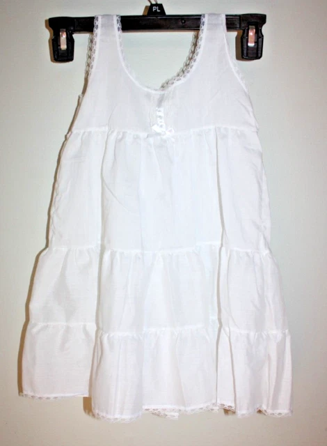 Vintage White Her Majesty 3 Tiered Slip w/Ribbon & lace trim Size 6X Made in USA