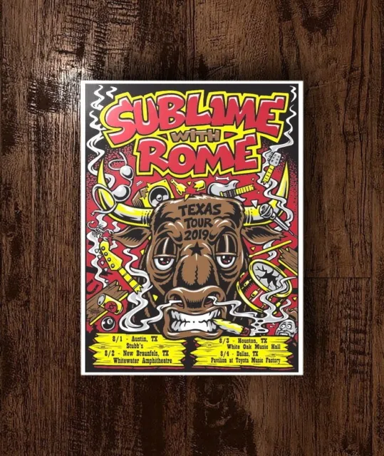 Sublime with Rome Texas Tour 2019 Events LTD AP Show Concert Poster