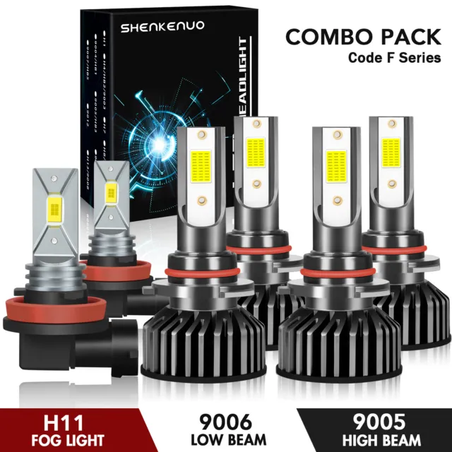 For Acura MDX 2004-2006 6000K Combo LED Headlight High/Low Beam + Fog Light Bulb