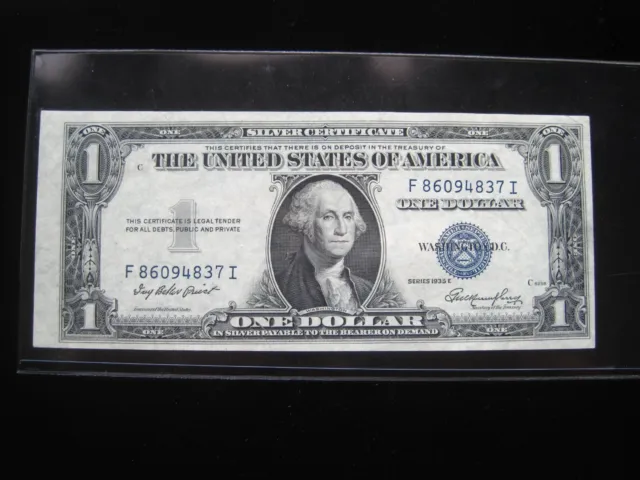 USA $1 1935-E F86094837I # SILVER CERTIFICATE Blue Seal Washington Dollar Money