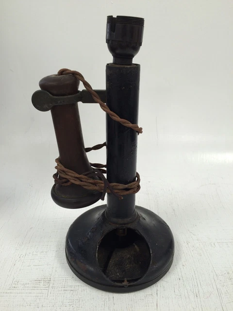 Vintage Candlestick Telephone Table Lamp Shell - No Wires - Restoration Piece