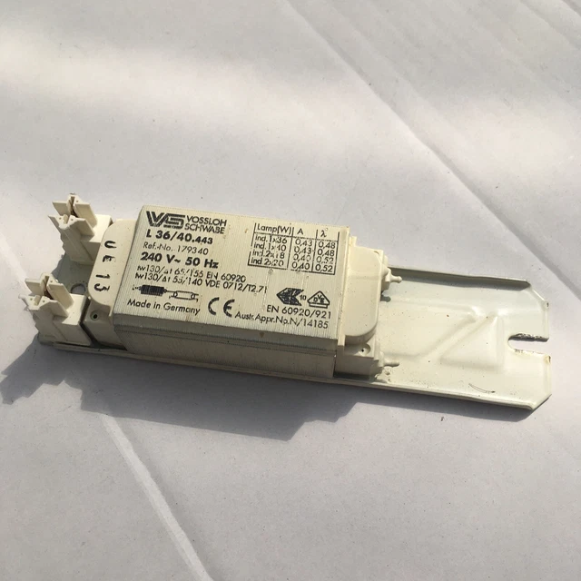 VS L36/40.443 179340 soffocamento zavorra magnetica 240 V per luce fluorescente 2x18 W T8