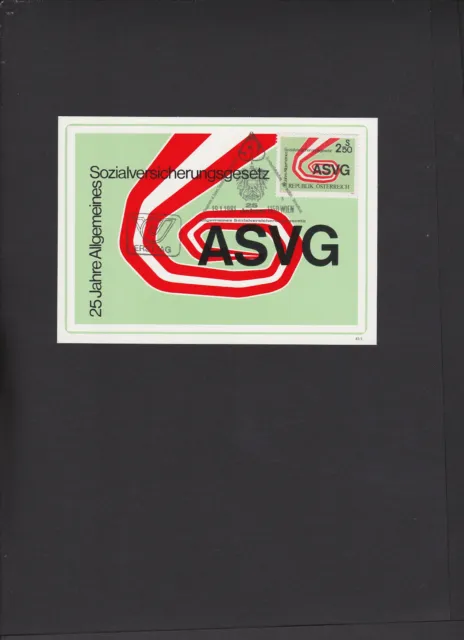 Österreich-Maximumkarte " 25 Jahre Sozialversicherungsgesetz - ASVG " siehe Scan