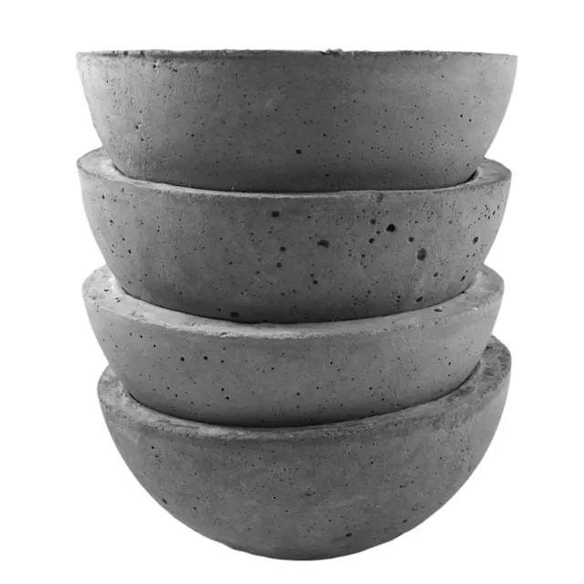 8pcs Empty Candle Bowls Halves for DIY Garden Candles Handmade Vessels Pots Grey