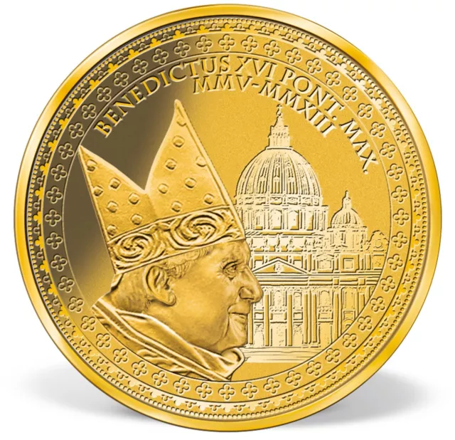 Papst Benedikt Xvi. / Vatikan / Petersdom  - 999 Gold - Medaille - Goldbarren