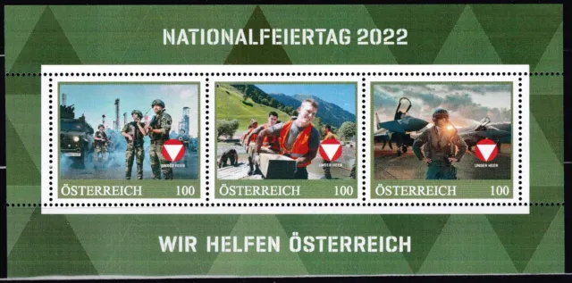 Sonderedition Kleinbogen Nationalfeiertag Wir helfen Österreich Postfrisch **