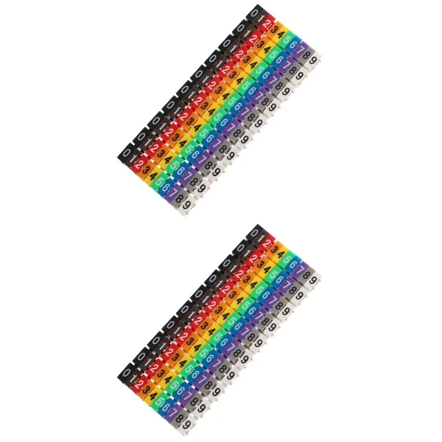 200 pcs Wire Numbers Electrical Cord Management Wire Labels Plastic Coded Cable