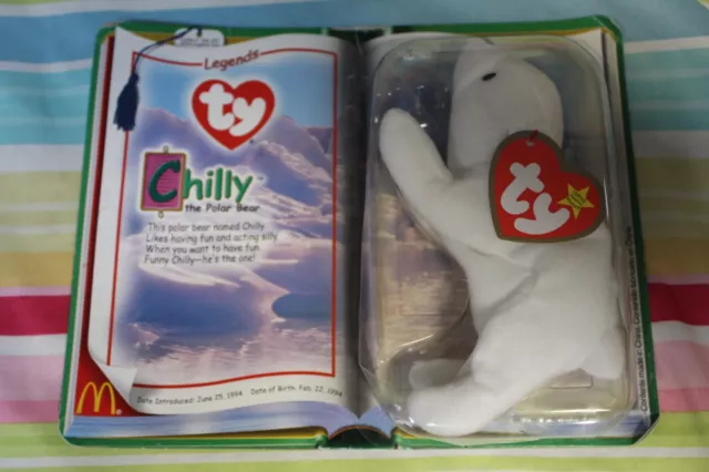 NEW! TY CHILLY The Polar Bear 1994 Mc Donalds Beanie Baby RARE RETIRED