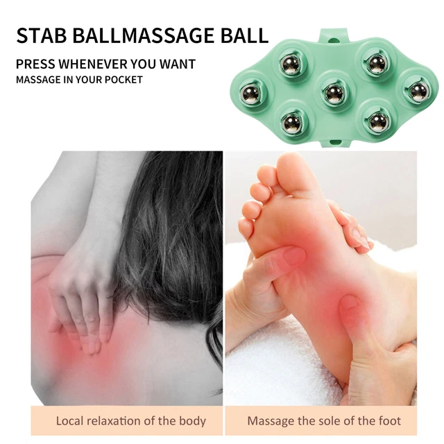 Massage Glove Body Massager with Metal Roller Ball for Neck Foot Full Body Care 5