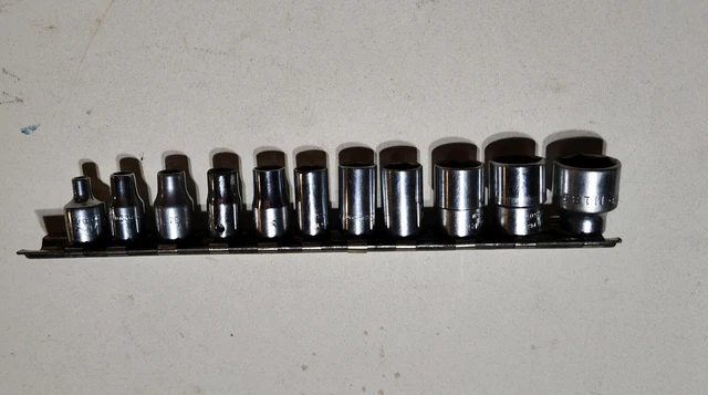 Snap On 11pc 1/4" Drive 6-point SAE Socket Set lot 1/8-9/16 MAC TOOLS