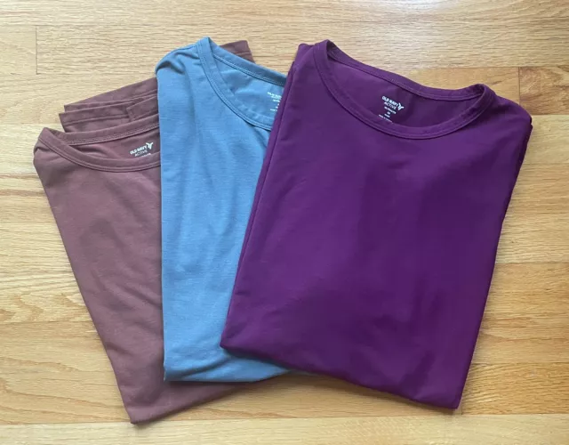 Old Navy Active Ultralite Go Dry Tee Shirt XS Oversized Workout Stretch Lot of 3