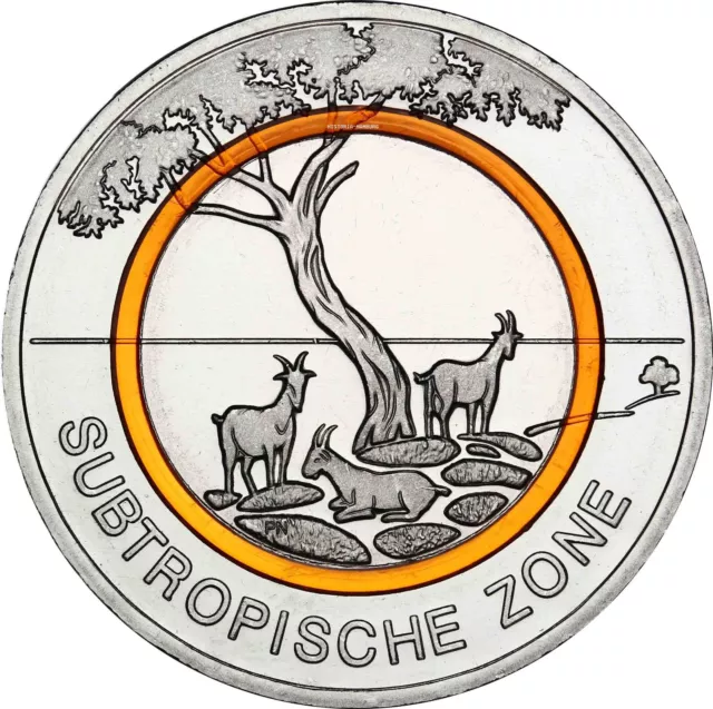 Deutschland 5 Euro Subtropische Zone 2018 Sammlermünze Oranger Polymerring