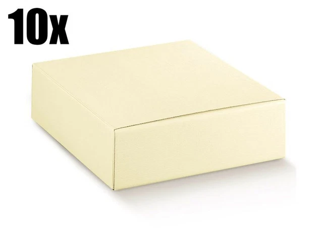 10 Scatole Bomboniera 30x30x10 Cm In Cartone Seta Avorio – Apertura Laterale – Per Matrimoni, Battesimi, Comunioni – Fai Da Te - 4