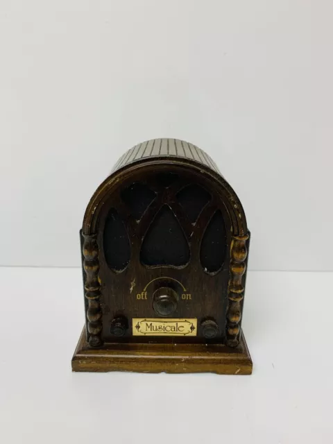 Vintage Wind Up Musical Box ~ Novelty Radio Radiogram player