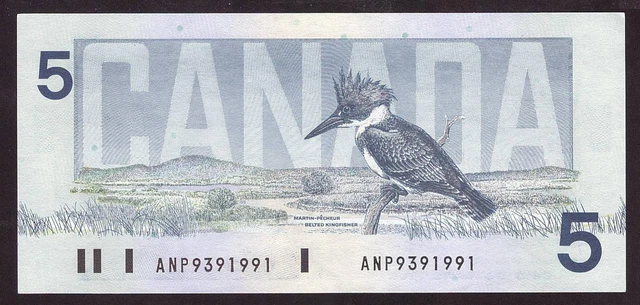1986 Canada $5 banknote Knight Theissen ANP 9391991 Choice UNC