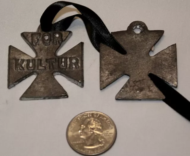 British Wwi Propaganda Medal Anti-German  Ww1 England Germany "Fur Kultur'