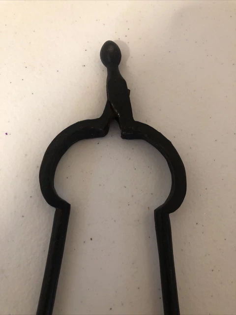 Antique 18th/19th Century Hand Forged Iron Blacksmith/Fireplace Tongs 15” L 2