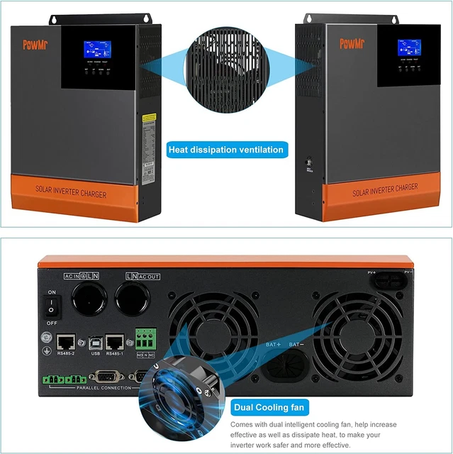 POWMR 5600W 48V Solar Hybrid Inverter Off Grid + MPPT 80A charger In ...