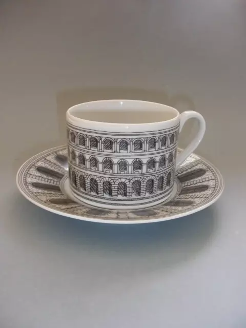 Piero Fornasetti Milano Porcelain Architecture Tea Cup And Plate
