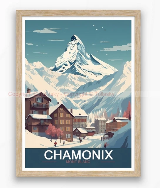 Affiche Ancienne Vintage Roger Soubiet - Chamonix Mont-Blanc (58x80 Cm) - Neuf Sous Tube ?
