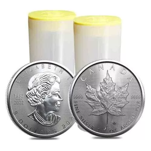2023 1 Oz Canadian Silver Maple Leaf .9999 Fine (Roll of 50) - Fast Shipping!