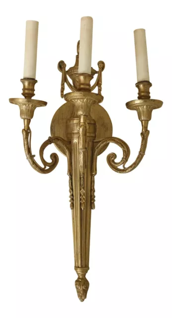 LF31813EC: French Louis XV Style Electrified Brass Wall Sconce