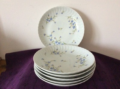 6 ASSIETTES CREUSES B R  PORCELAINE LIMOGES 