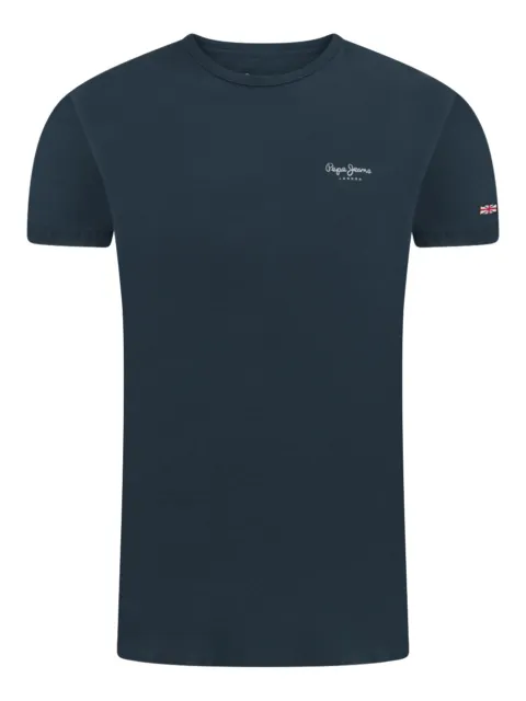 Pepe Jeans Uomo T-Shirt Originale Base - Slim Fit S-XXL Nero Bianco Blu 1er