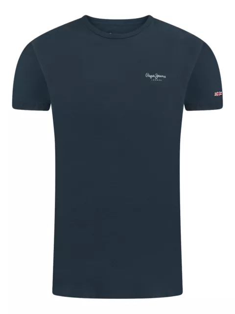Pepe Jeans Uomo T-Shirt Originale Base - Slim Fit S-XXL Nero Bianco Blu 1er