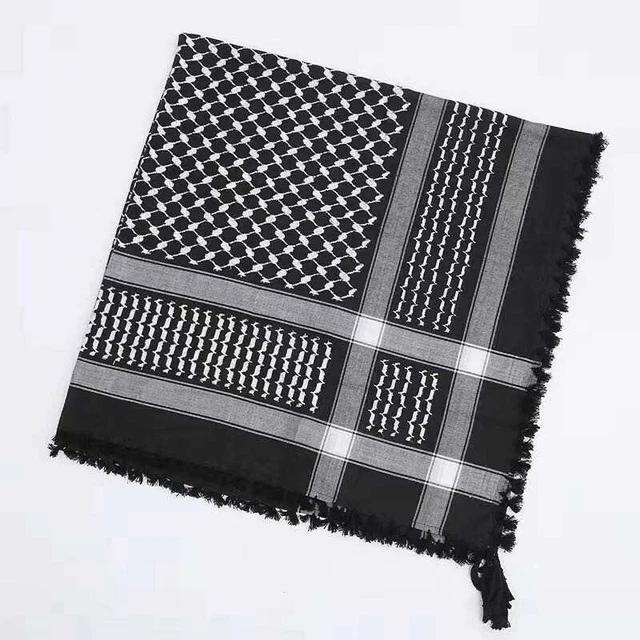 Foulard Keffieh Shemagh Homme Femme - Écharpe Tactical Palestine Coton Avec Glands - Rouge Profond