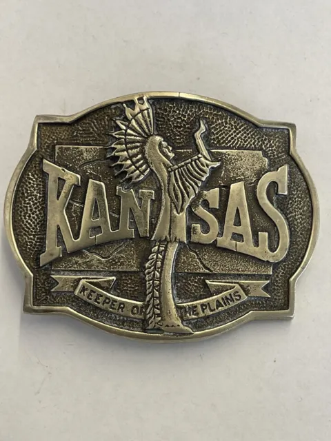 Keeper Of The Plains Belt Buckle Kansas Wichita KS Native American Western Wear