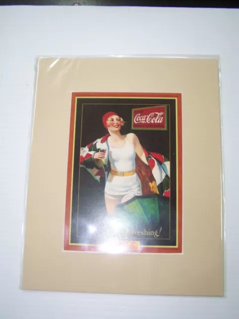 Coca-Cola Reproduction Matted Print So Refreshing - NEW  CC-12  FREE SHIPPING