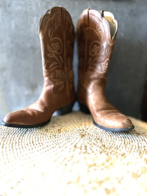 Womens Ariat Ats Cowboy Brown Boots Size 8 B