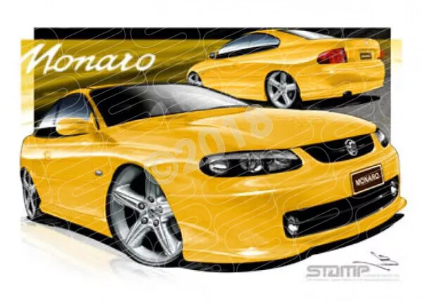 Holden V2 Monaro V2 Devil Yellow A1 Stretched Canvas (Hc17)