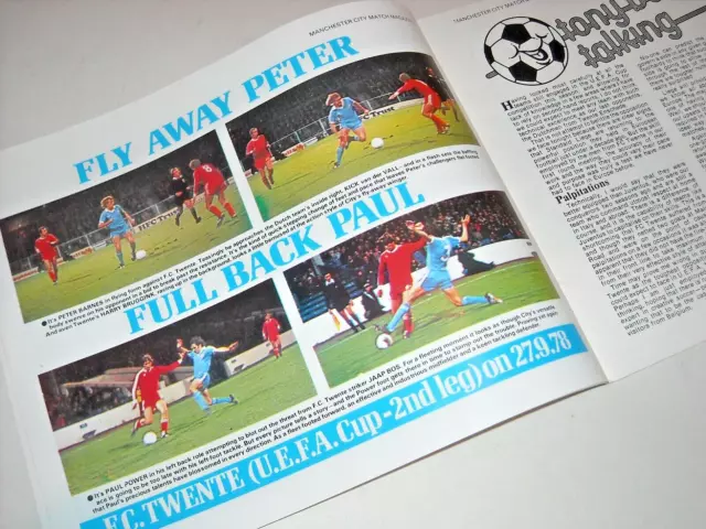 Manchester City Vs Standard Liege. 18th October 1978. U.E.F.A. Cup. 3