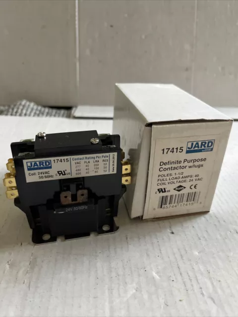 1-1/2 Pole Contactor, 40 Amp,  24V coil JARD 17415 / PACKARD C140A