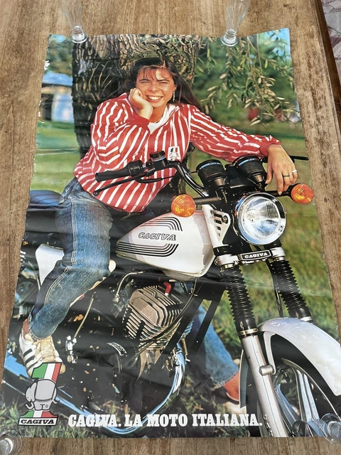 POSTER CAGIVA SST  100x70Cm MANIFESTO VINTAGE ORIGINALE D'EPOCA