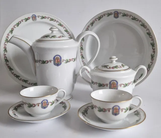 WWII Hungarian Order of Vitéz porcelain coffee set (Zsolnay Porcelain Manufactur