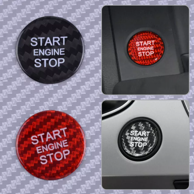Carbon Fiber Texture Engine Start /Stop Button Sticker fit for Audi Q5 Q3 A7 Q7