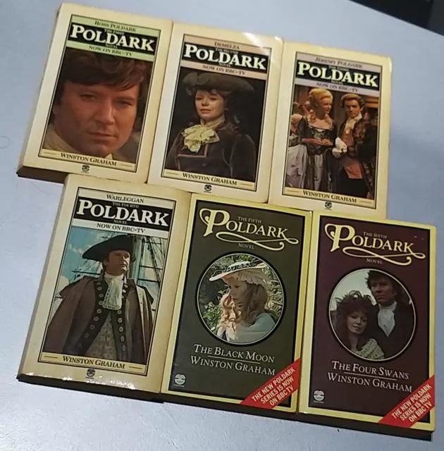 Vintage Poldark Books Set 1-6 Winston Graham Complete BBC 1970s Tie In