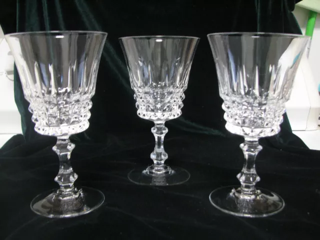 vintage French lead crystal wine glass goblets, Dalton Cristal d